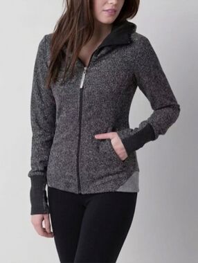 Bench Charcoal Heather Full Zip Hoodie L Thumbholes Gorpcore Athleisure Tech